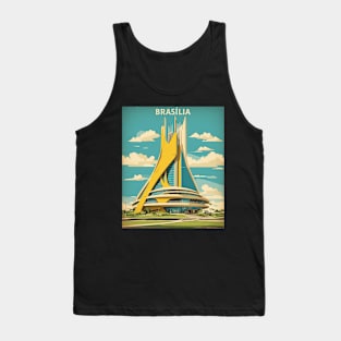 Brasilia Brazil Vintage Tourism Travel Poster Tank Top